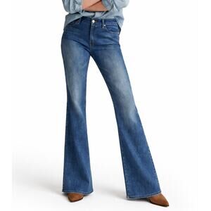 Mother The Wilder Flare Jeans Size 30 Medium Wash High Rise 33 Inseam Boho US 10